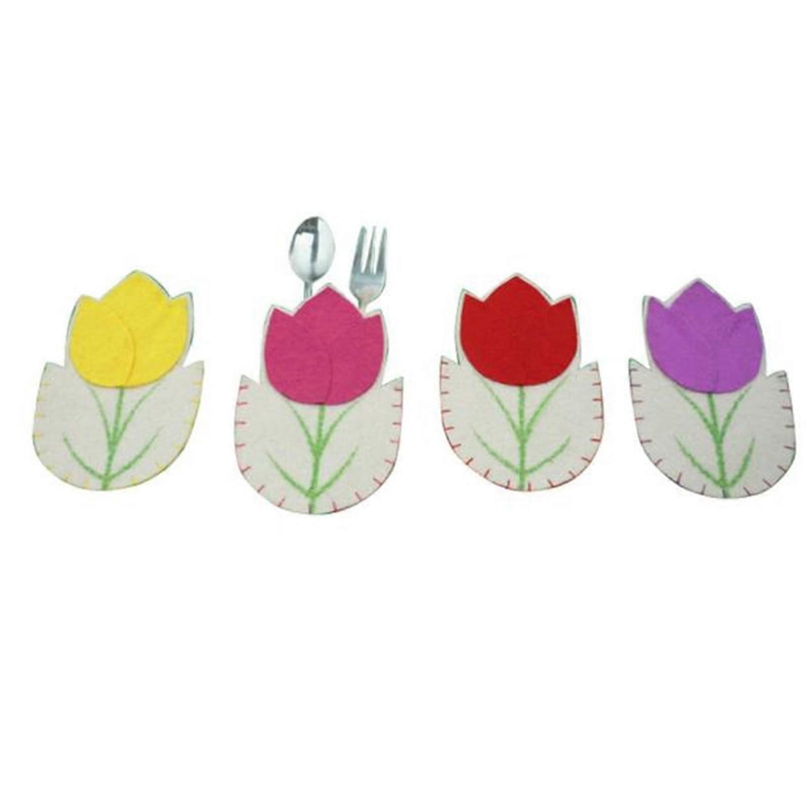 Ympuoqn Easter Decorations 8pc Easter Decoration Tableware Case Silverware Holders Pockets Dinner Decor Easter Basket Stuffers on Clearance