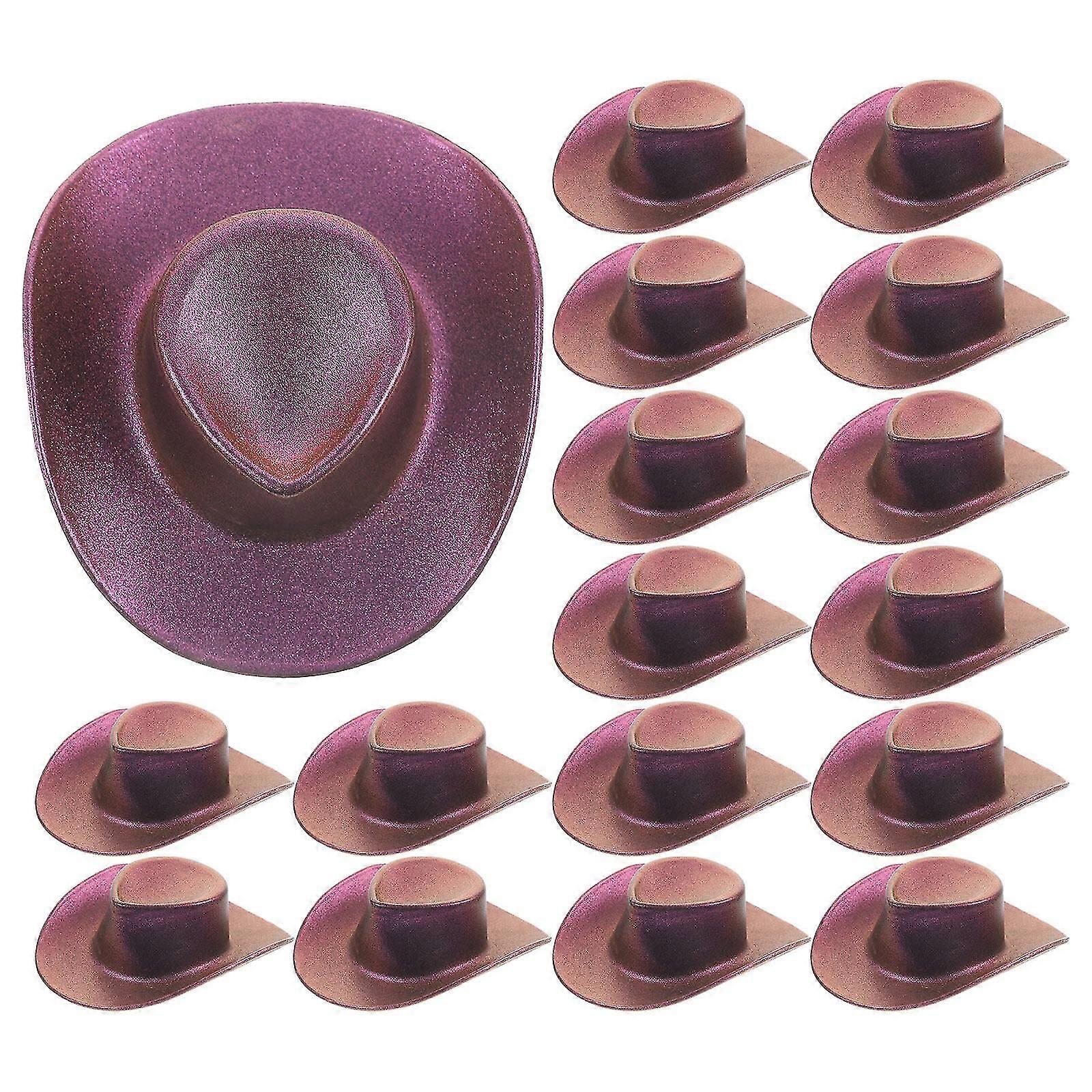 20件迷你牛仔帽娃娃屋配件精致小牛仔帽DIY项目