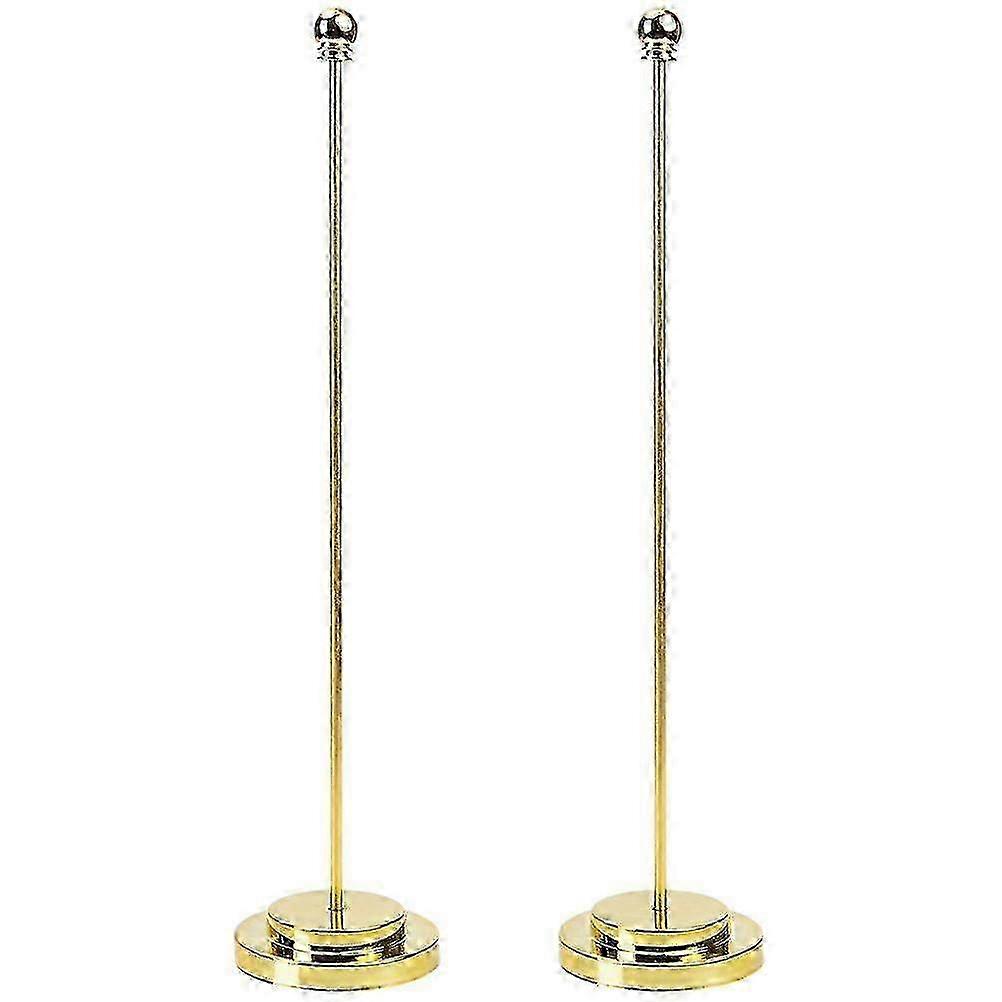 2Pcs Desk Flag Pole with Base Metal Flag Stick Conference Room Flag Pole Stable Base Flag Holder