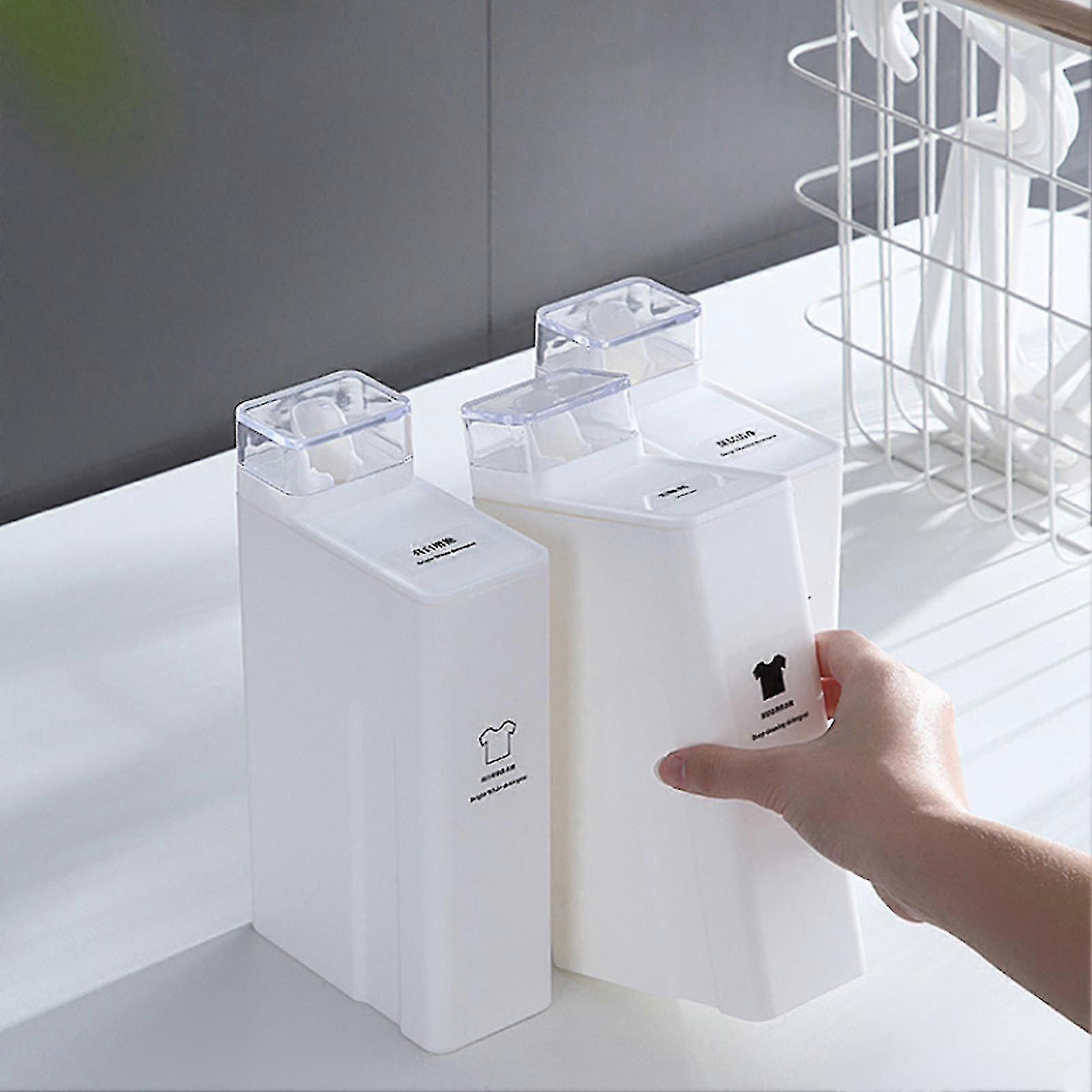 Laundry Detergent Dispenser Bottles With Measuring Lid Storage Liquid