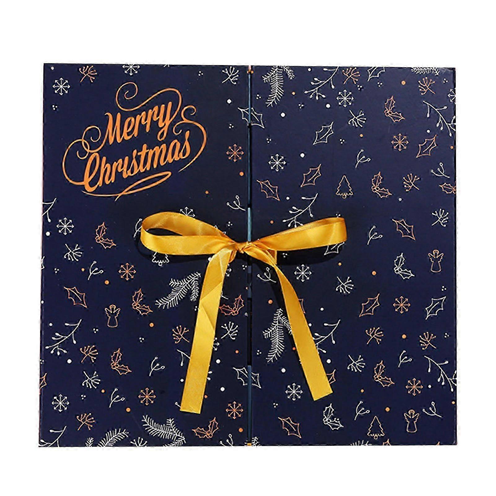 Christmas Gift Box Set of 24 with Holiday Theme Patterns for Party