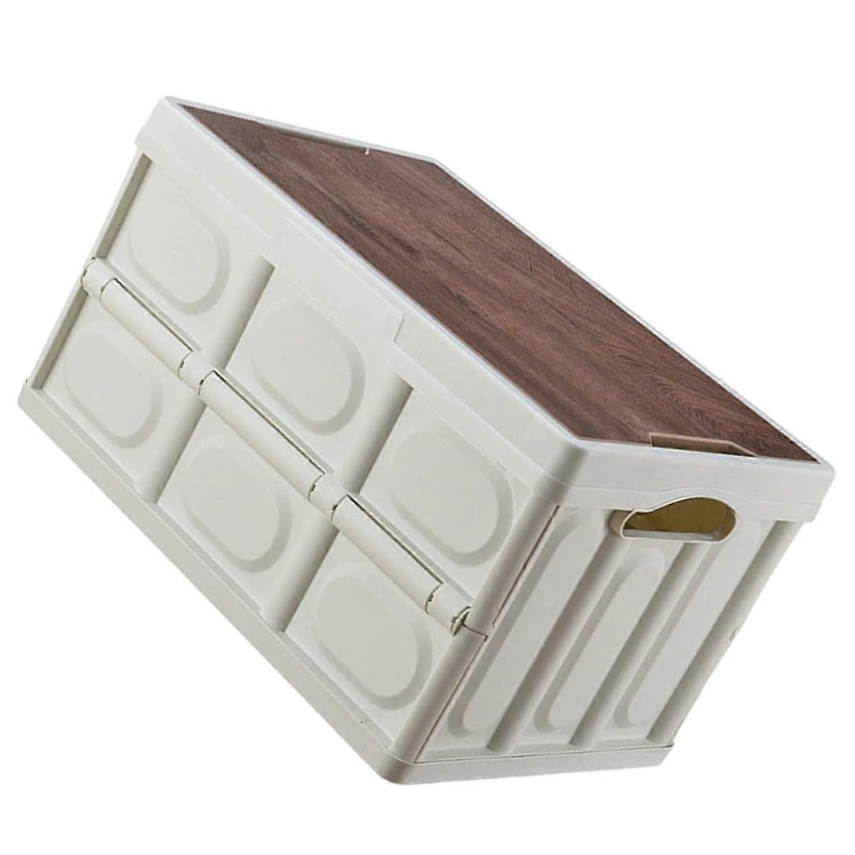 Stackable Folding Trunk Organizer Box With Lid Large Capacity Outdoor Storage Container For Clothes And Camping Gear Reinforced Bottom