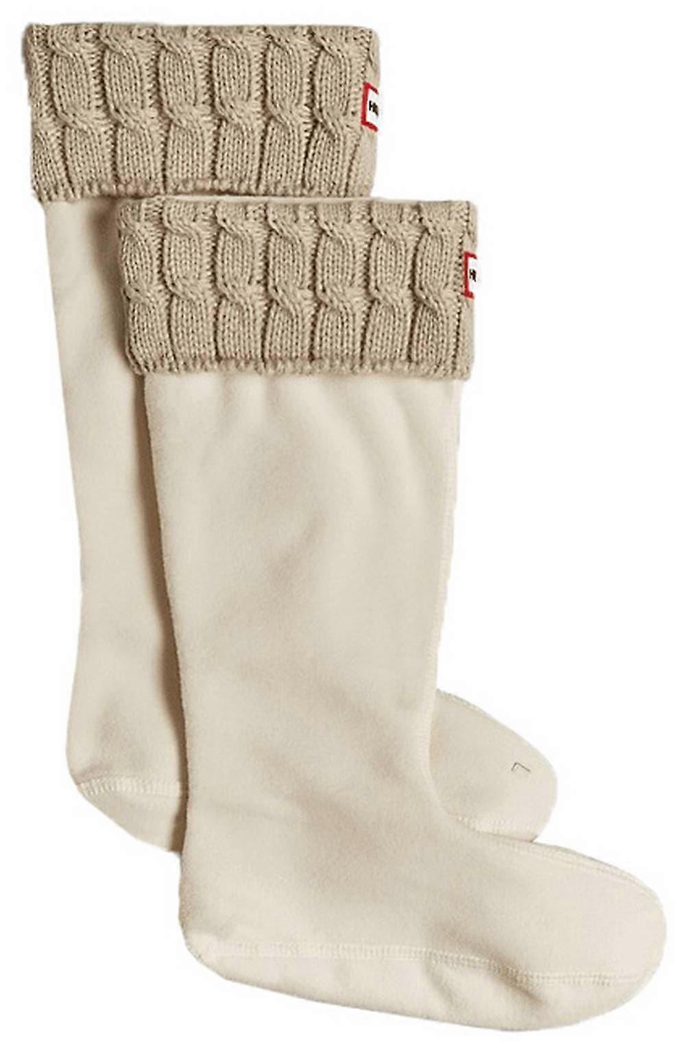 Hunter Recycled 6 Stitch Cable Tall Boot Socks - Greige
