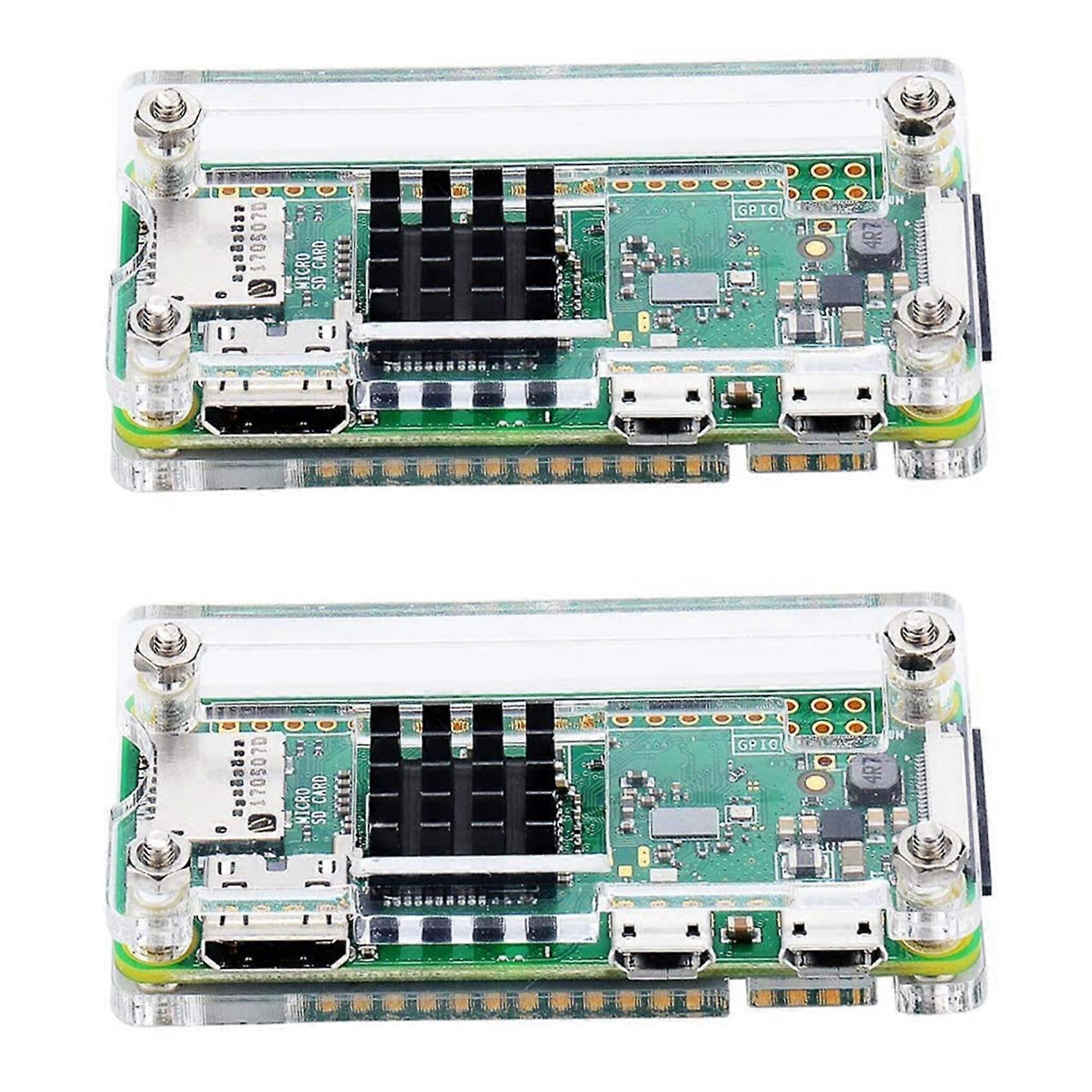 2X Acrylic Case 4 in 1 Kit for Zero W and Pi Zero with Heat Sink