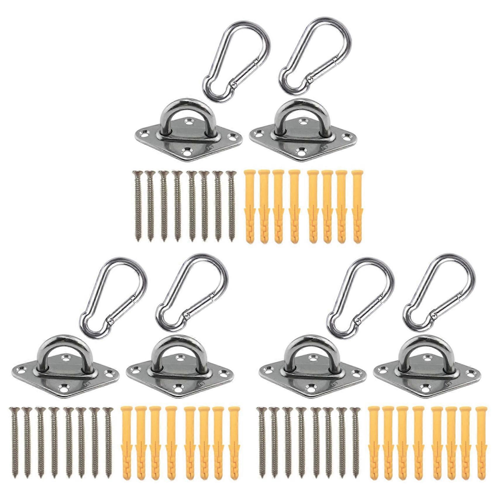 3X Heavy Duty Hammock Hanging Kit Eye Plates Ceiling Wall Mount Anchor Hooks Hanger for Hammock Swin