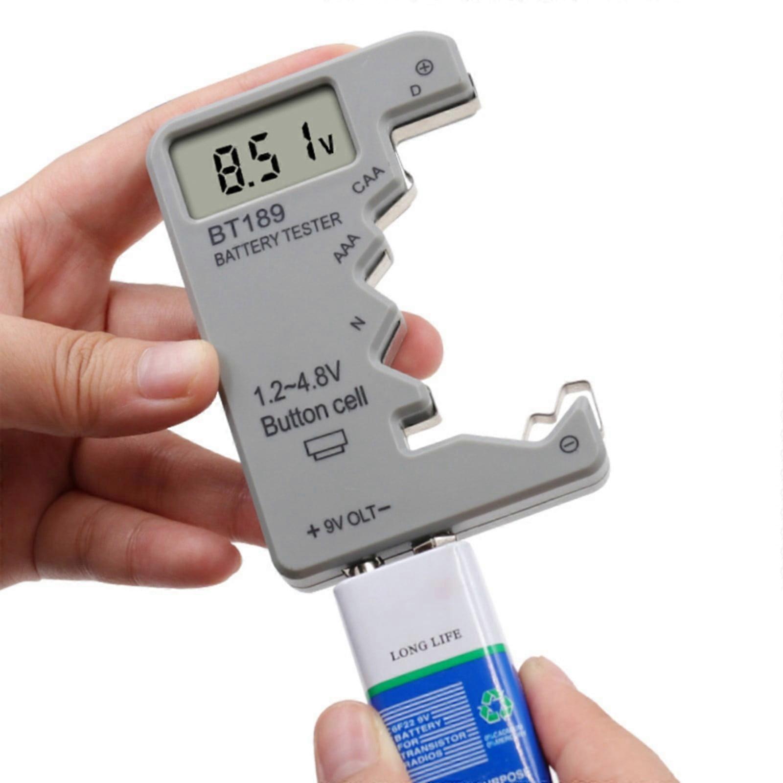 Universal Battery Tester with LCD Display, Digital Capacity & Voltage Checker for D, C, AA, AAA, 9V, 1.55V Button Cells