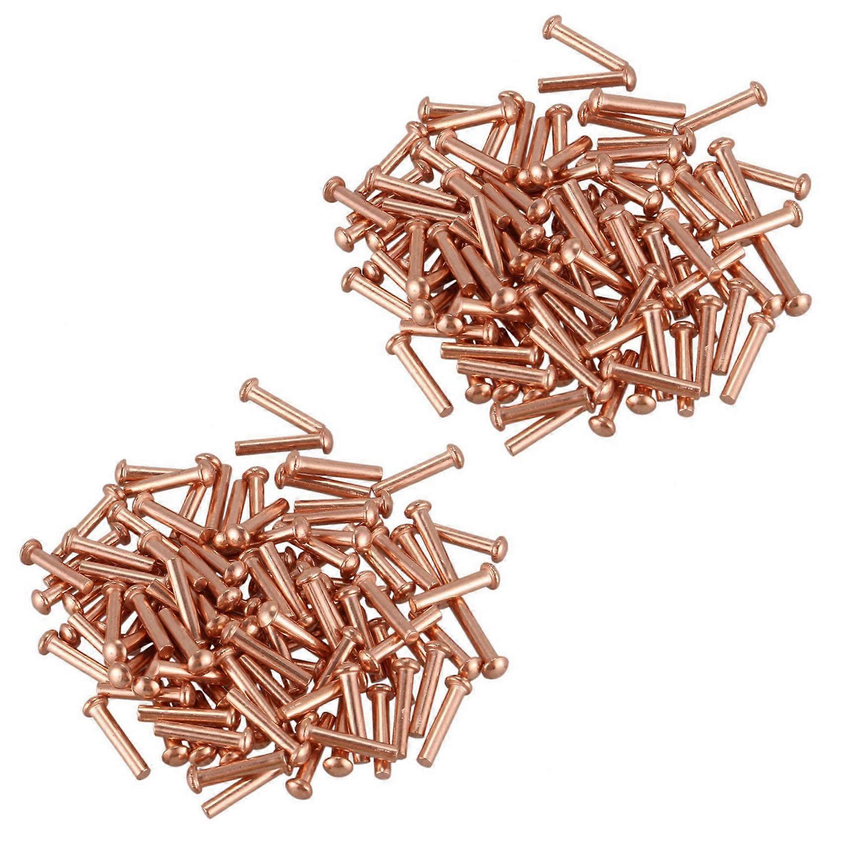 200 Pcs 5/64Inch x 25/64Inch Round Head Copper Solid Rivets Fasteners