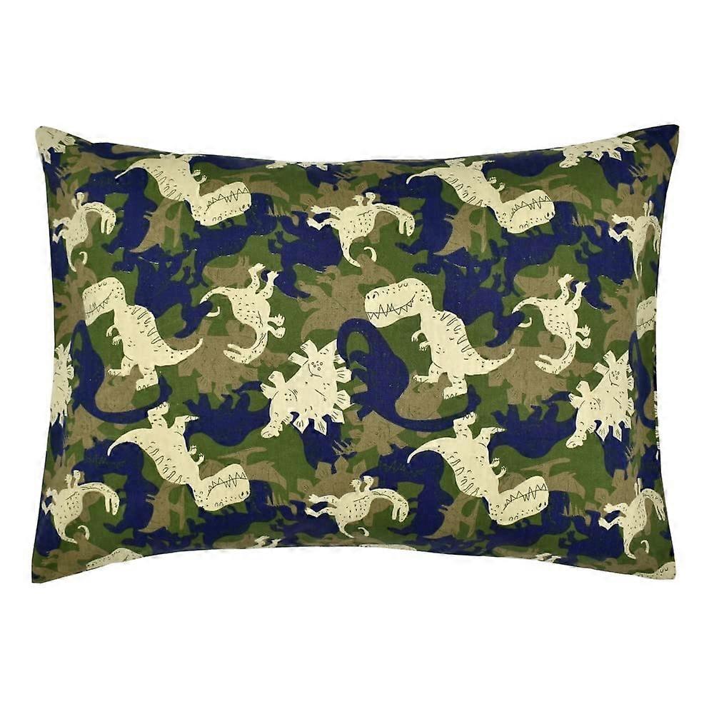 Toddler Pillowcases Set of 2 13x18 Breathable Cotton Envelope Closure with Camo Dinosaur Pattern