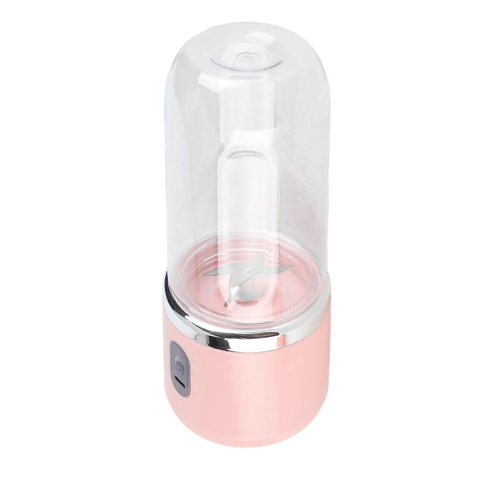 Portable Blender 400ml USB Rechargeable 6 Blades 22000rpm for Smoothies Shakes Ice Drinks Pink