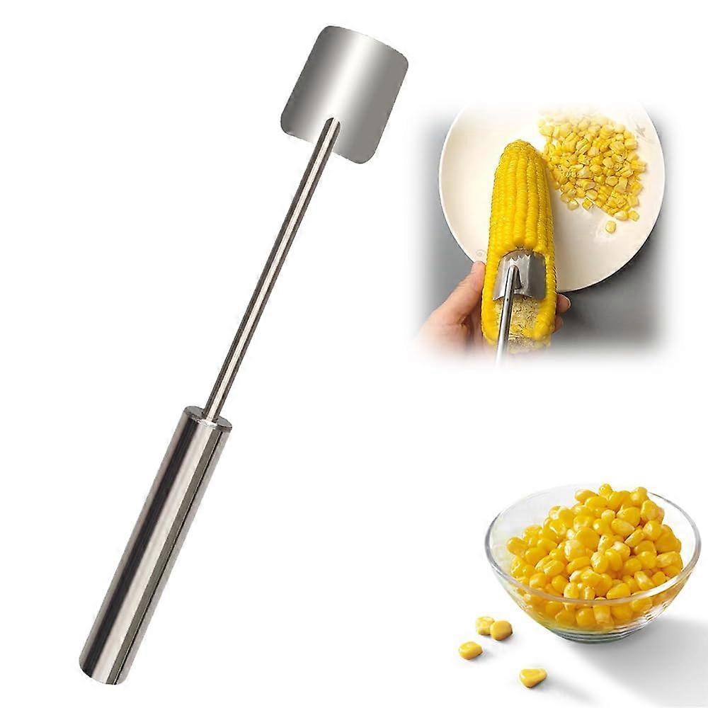 Corn Peeler Stainless Steel Corn Cob Stripper with Safe PushDown Design for Efficient Kernel Removal