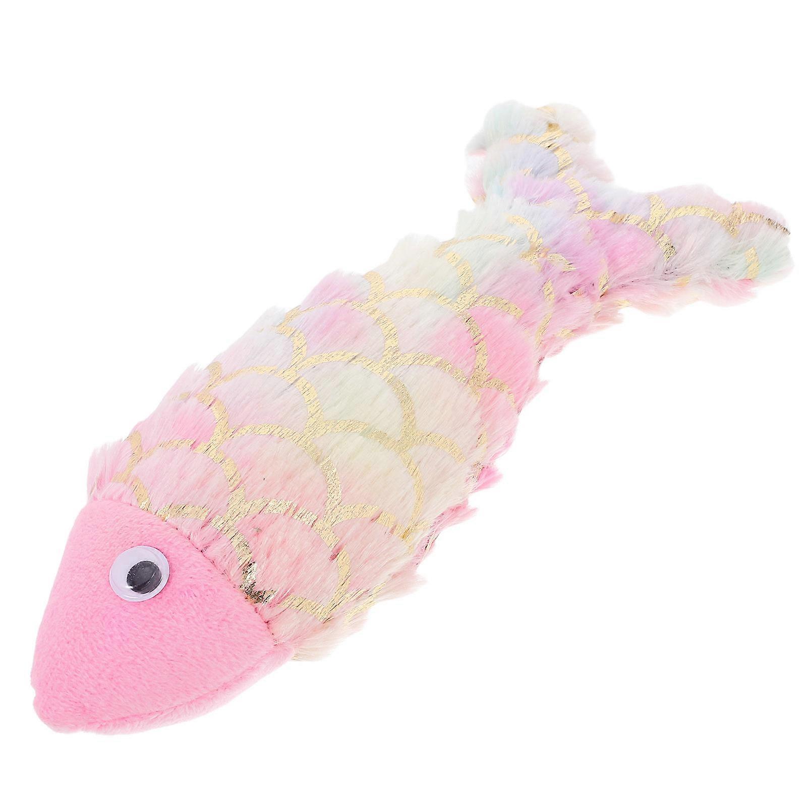 Interactive Pet Toy For Cats Indoor Play Soft Plush Fish Shape Chewing Chew Set 1Set