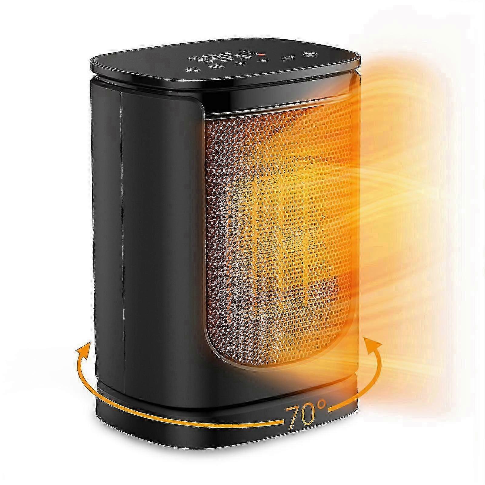 Space Heater with Adjustable Thermostat - 1500W Ceramic Desktop Heater for Homes