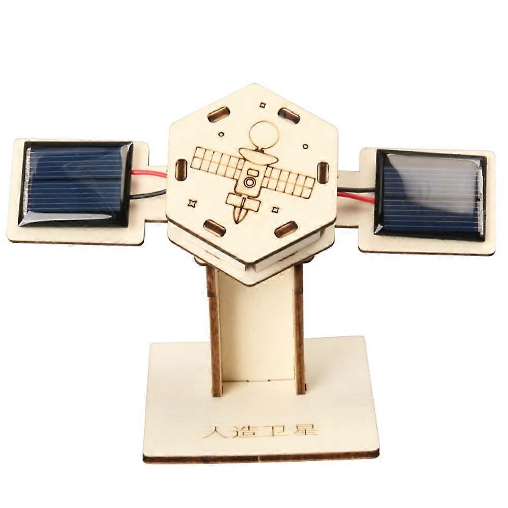 Wooden Artificial Satellite Space Models Handmade DIY Physics Handmade Solar Satellite Model Experimental Materials
