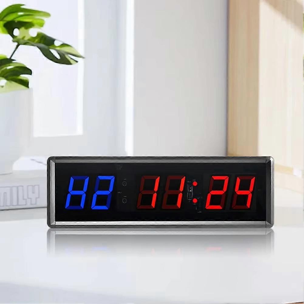 Portable Gym Timer Count Down/Up Clock Remote Control Digital Timer Multifunctional Fitness Timer Clock for Boxing (EU)