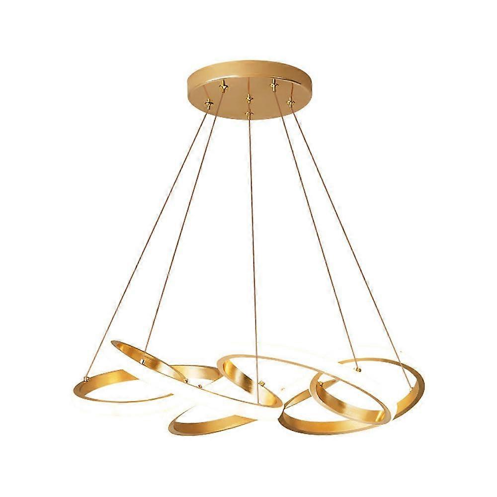 Modern Spiral LED Pendant Light Gold Dimmable Chandelier with Remote Control for Kitchen Island