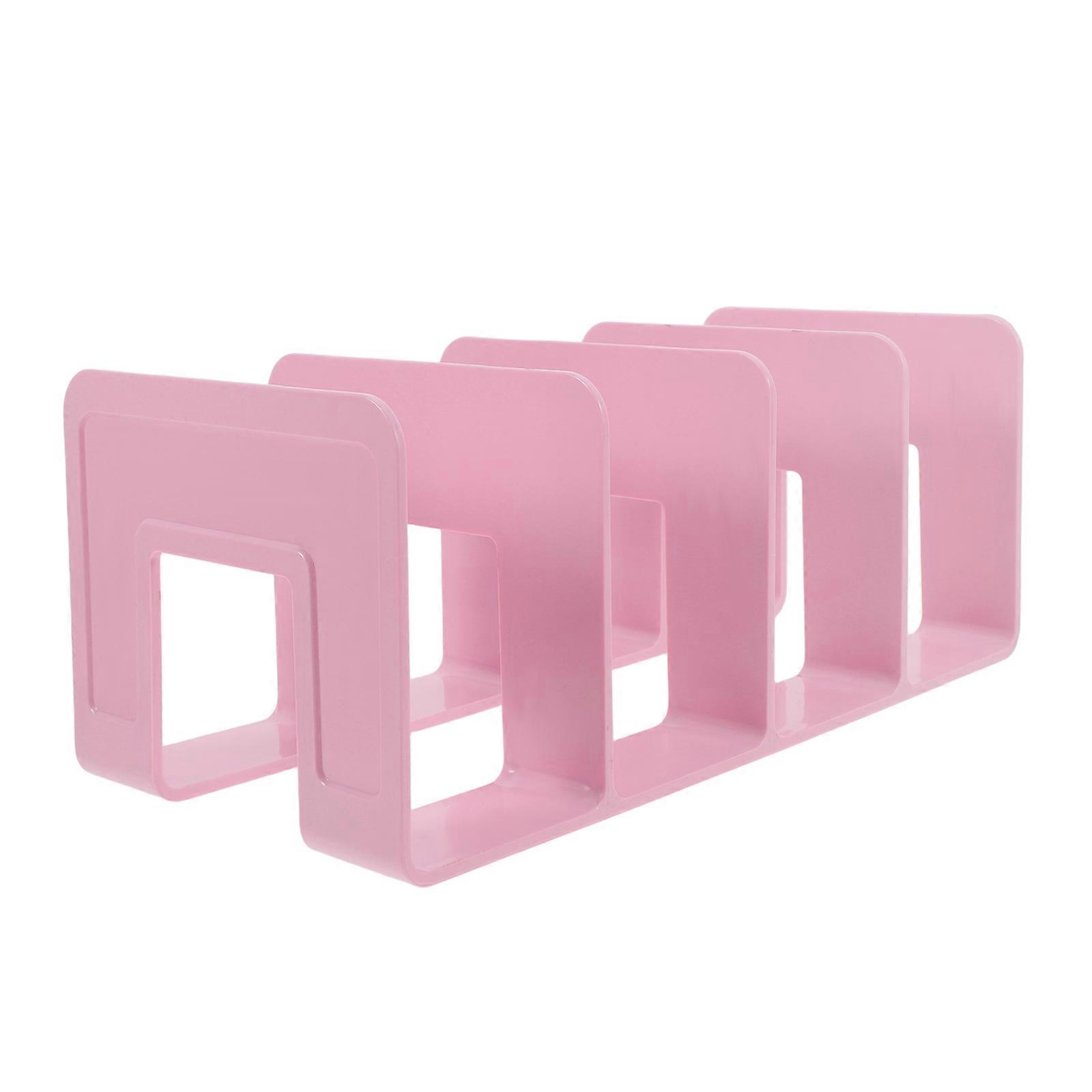 Plastic Book Holder Bookends for Shelves for Storage Use with Grid Partition
