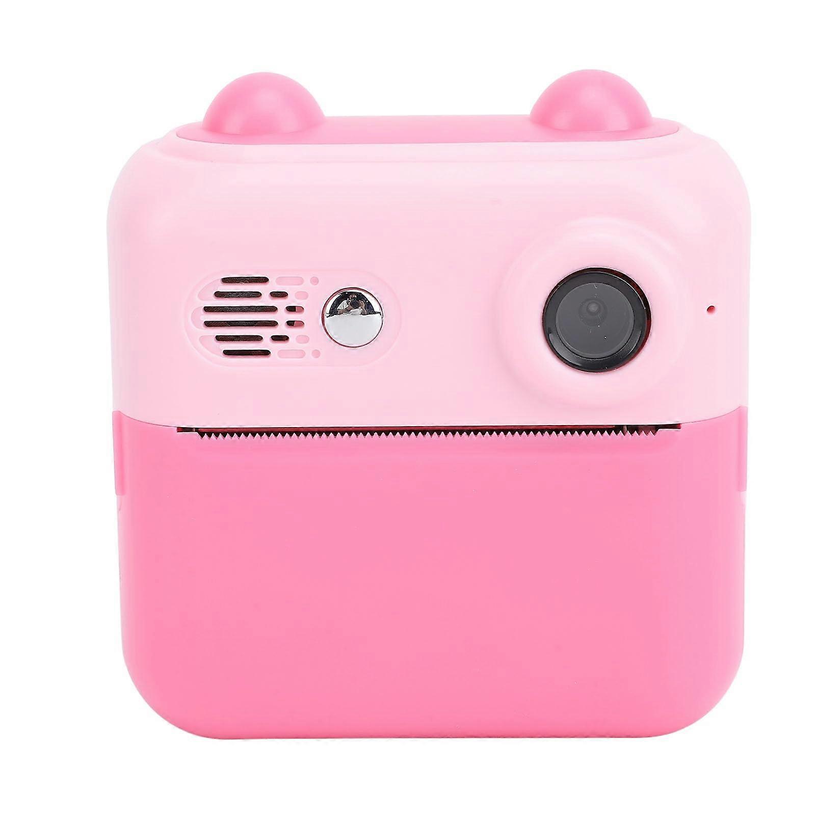 Kids Instant Print Camera 48MP Thermal Printing Selfie Camera with 2.4 Inch Screen for Children Pink