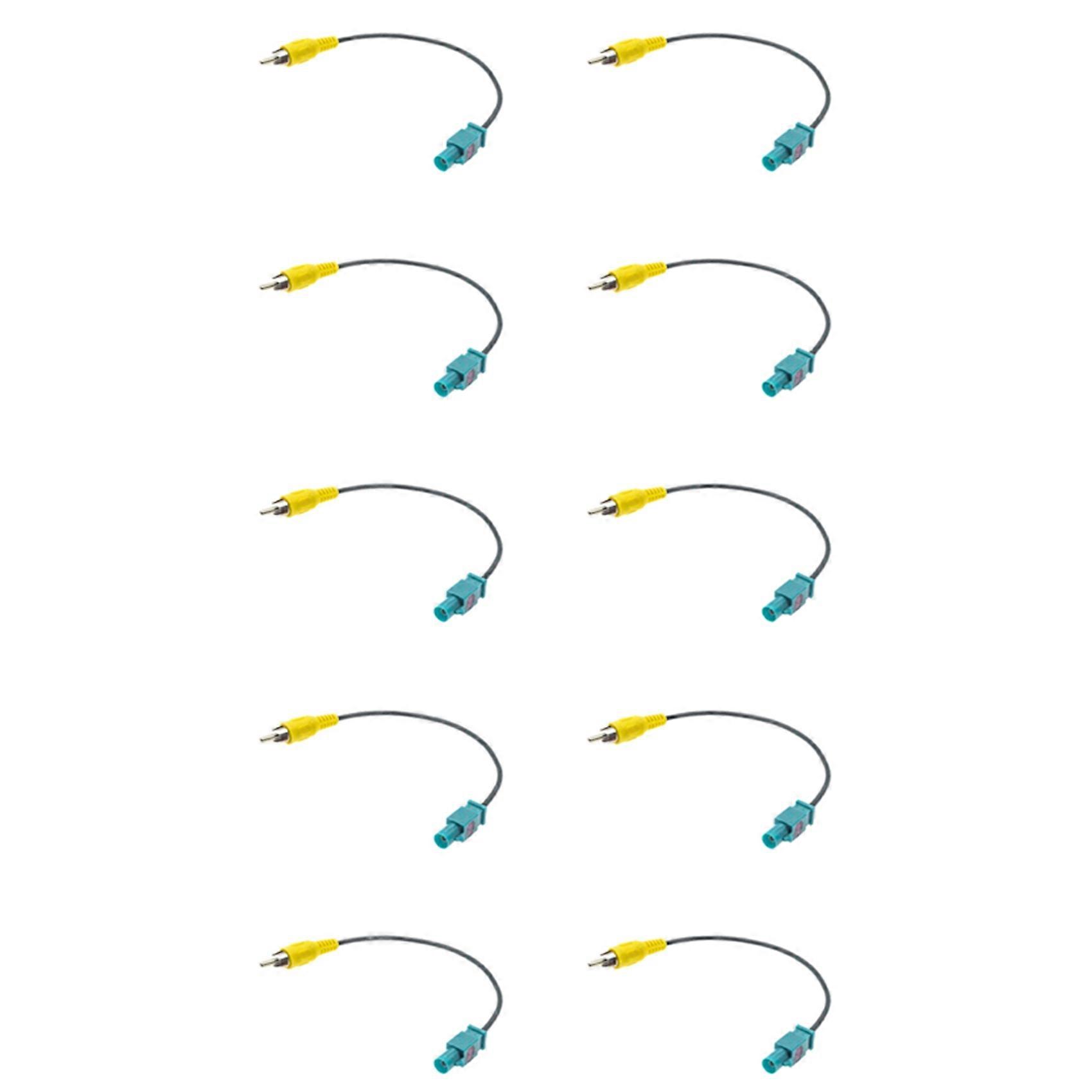 10X for Mercedes-Benz Rear View Camera Adapter Cable Fakra to RCA Connector Reversing Line Rear Sight Conversion Wire