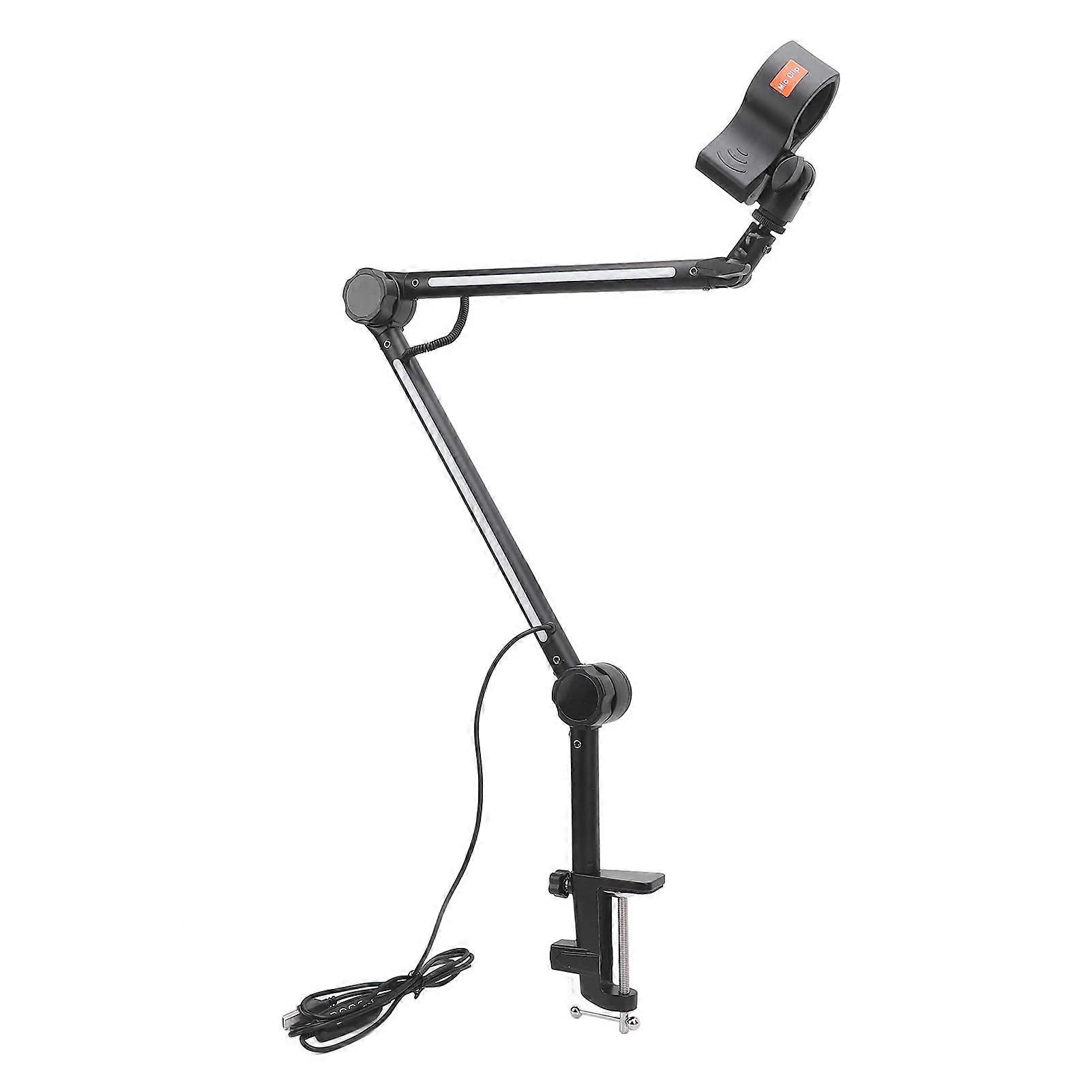 RGB Microphone Arm Stand With Damping Knob, Metal Arm, 22 Color Modes Light For Gaming Streaming Podcasting Recording