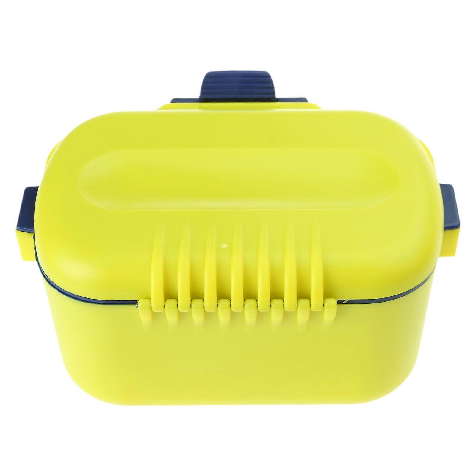 Angeln Lebendköderbox Isolierter Köderkoffer Angelköderbox mit Deckel und Schloss, Angelköder Köderbox Lebendködereimer Gelb