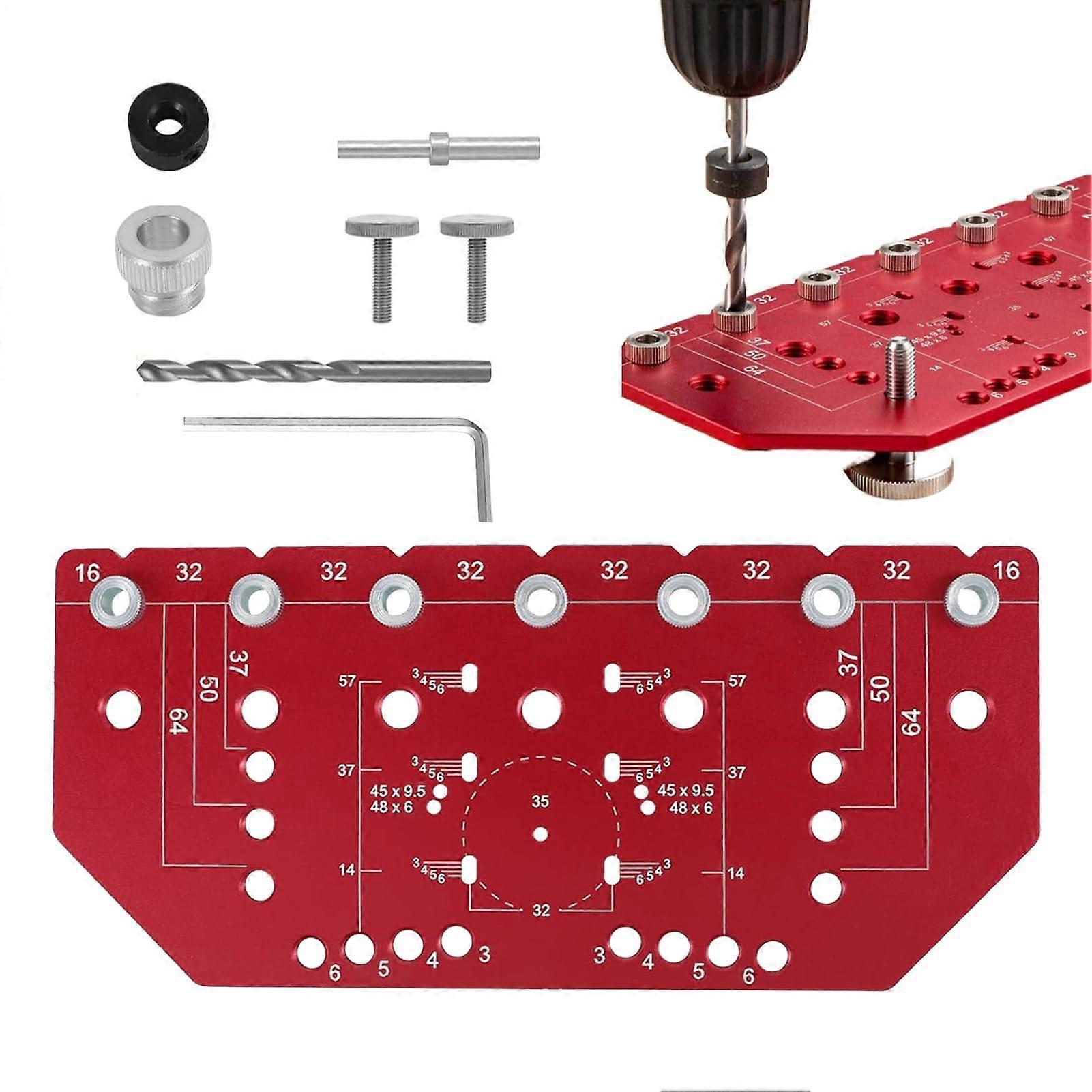 Cabinet Hardware Jig with Accurate Hinge Alignment and Multiple Edge Offsets for Woodworking