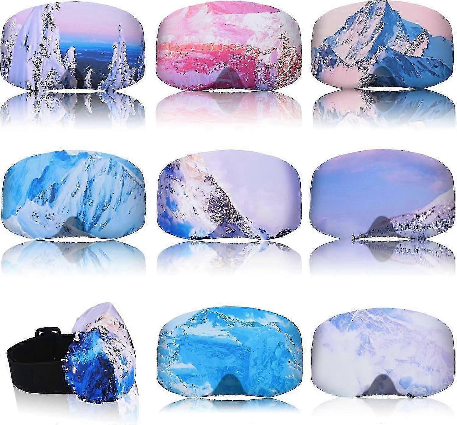 8 قطع التزلج على الجليد غطاء نظارات ، غطاء نظارات واقية مضاد للخدش