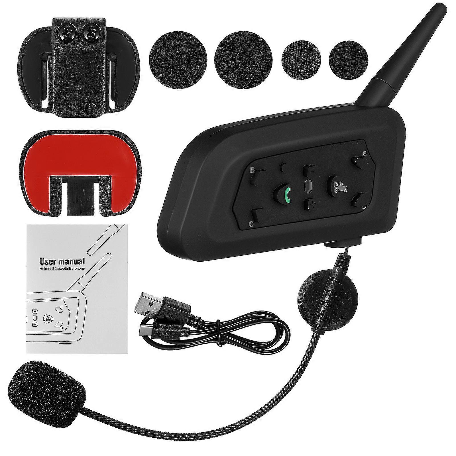 Wireless Motorcycle Headphone Intercom System with 5Pcs Pack