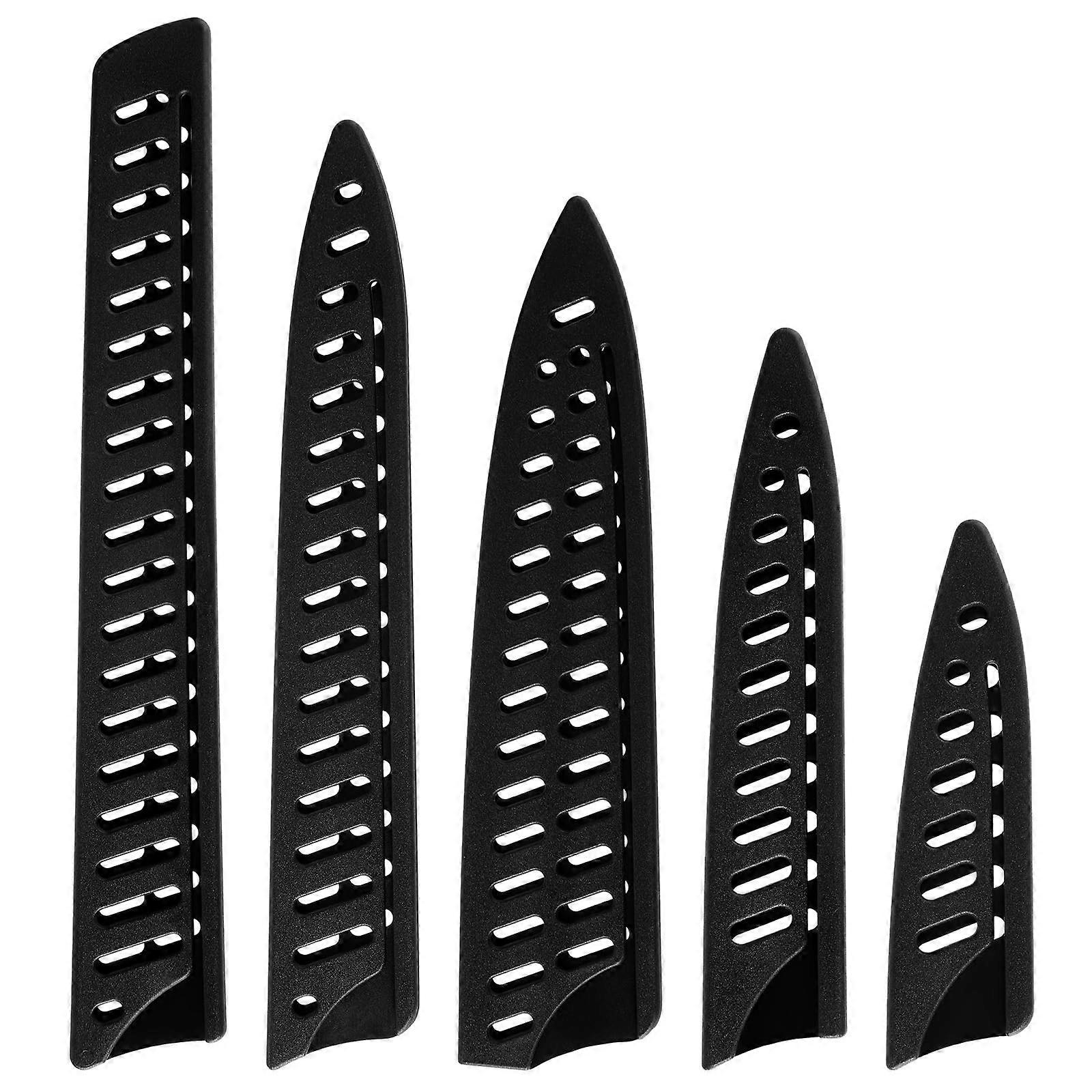 5 Pcs Universal Knife Sheaths Set with Safe Blade Protection and Durable Covers for 10 8 5 3.5 Inch Chef Bread Utility Knives