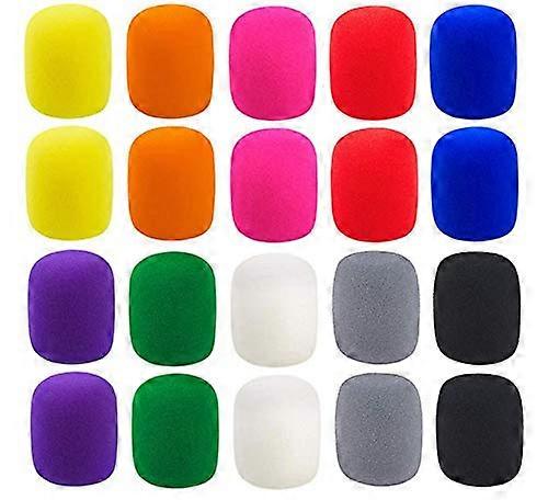 Microphone Windscreen Foam Mic Cover Set, 20 Pcs Colorful Reusable Thick Foam for Handheld Mics