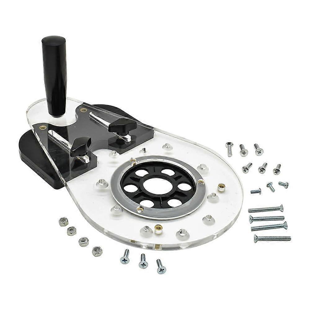 Universal Offset Router Base Plate Clear Acrylic with Adjustable Edge Guide for Bosch DeWalt Porter Cable