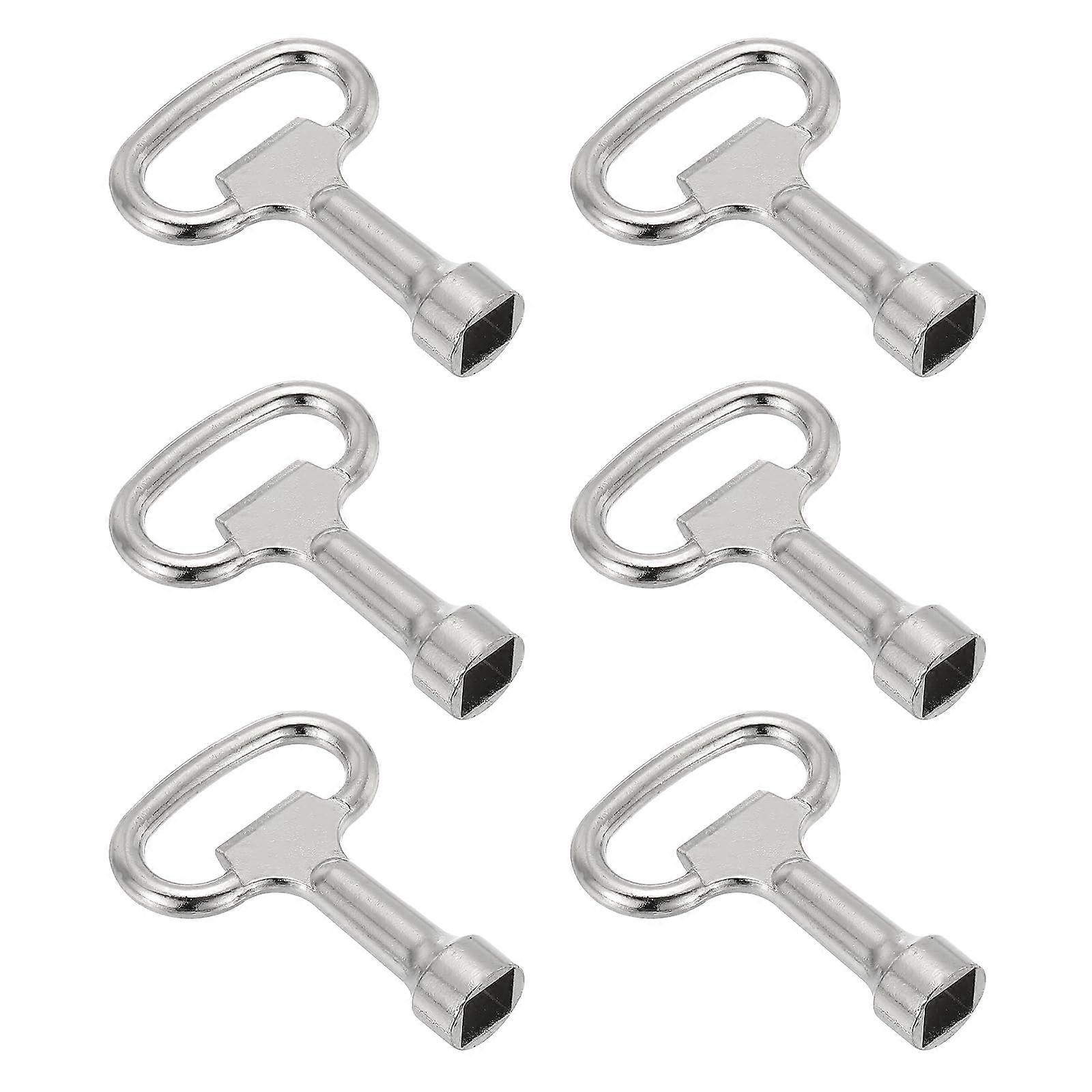 8mm Zinc Alloy Cabinet and Water Meter Key Tool, 6 Pack Universal Square Socket Spanner