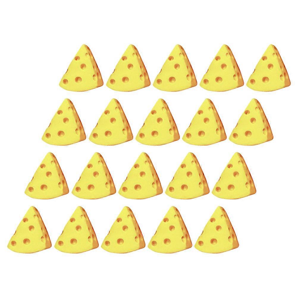 Plastic Mini Cheese Figurines Dollhouse Accessory 20Pcs Pack
