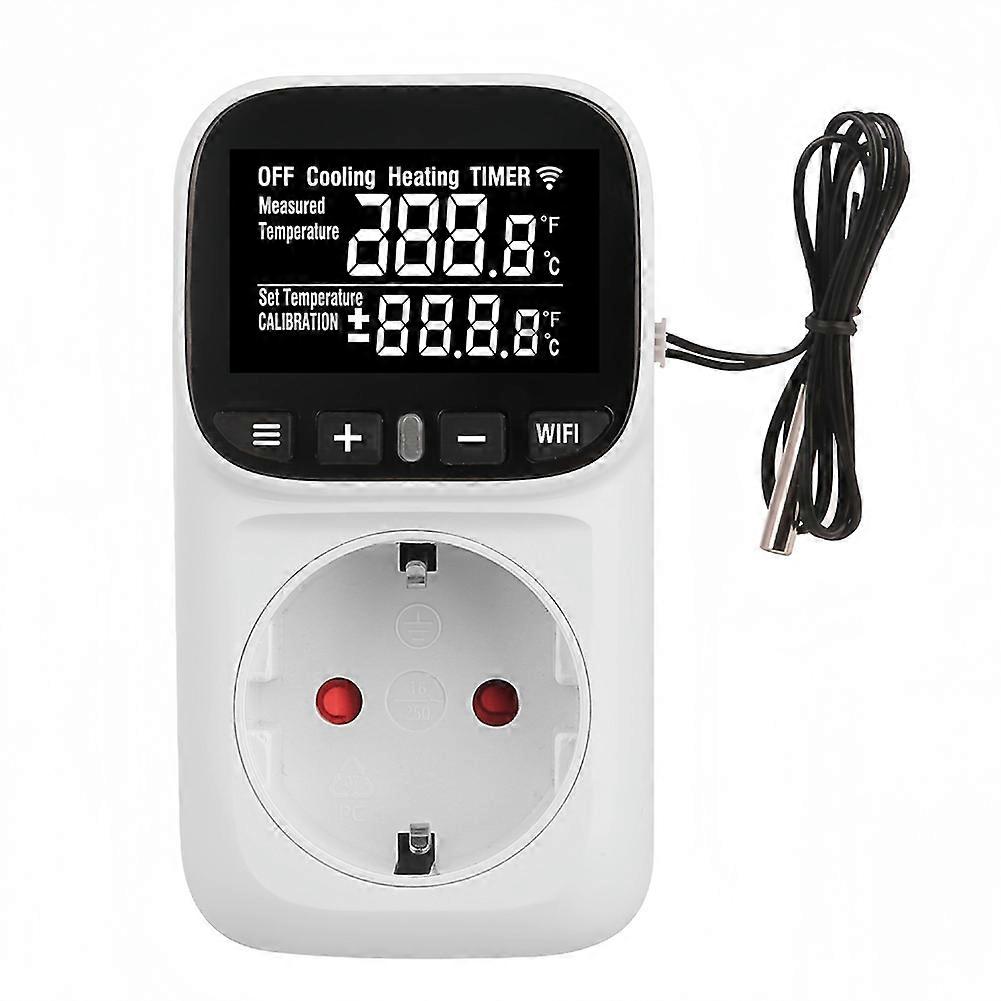 TUYA WIFI Smart Temperrature Controller Socket with Sensor Smart Thermostat 16A Remote Control EU Plug