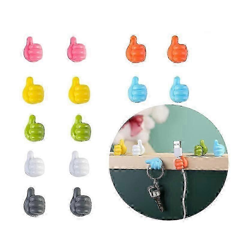 14-pack Adhesive Wall Hooks - Multi-purpose Thumb Hooks