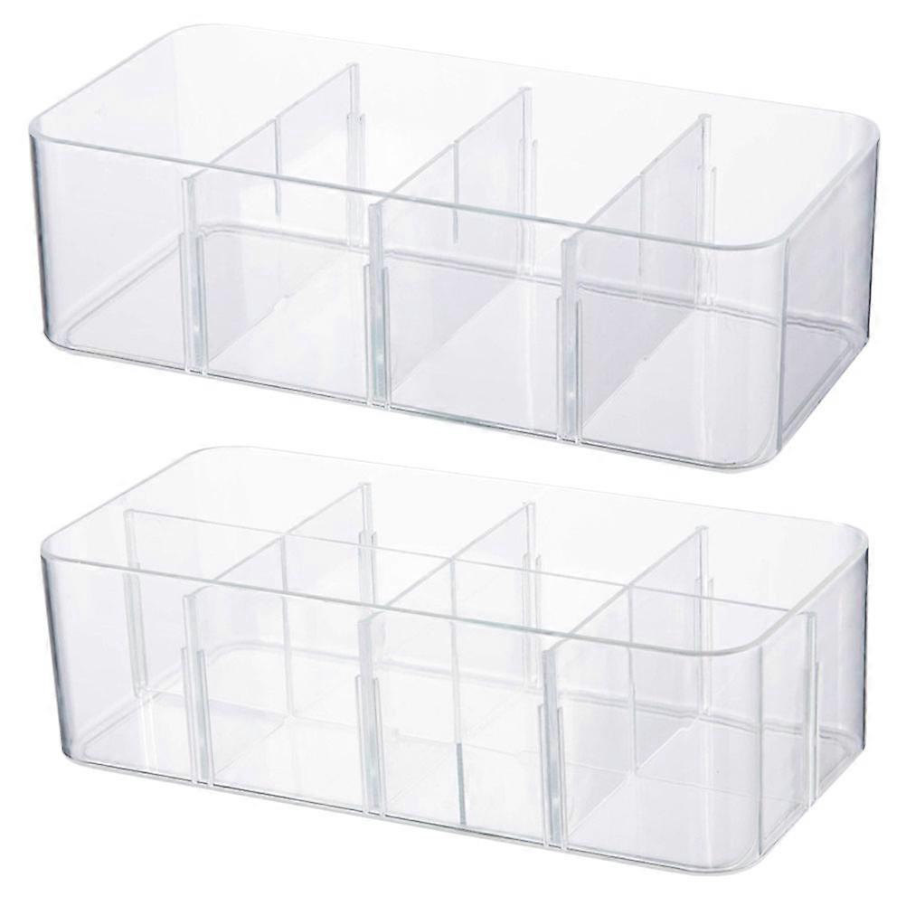 Socks Storage Box Transparent Multiple Grids Organizer Box for Storage 4Pcs