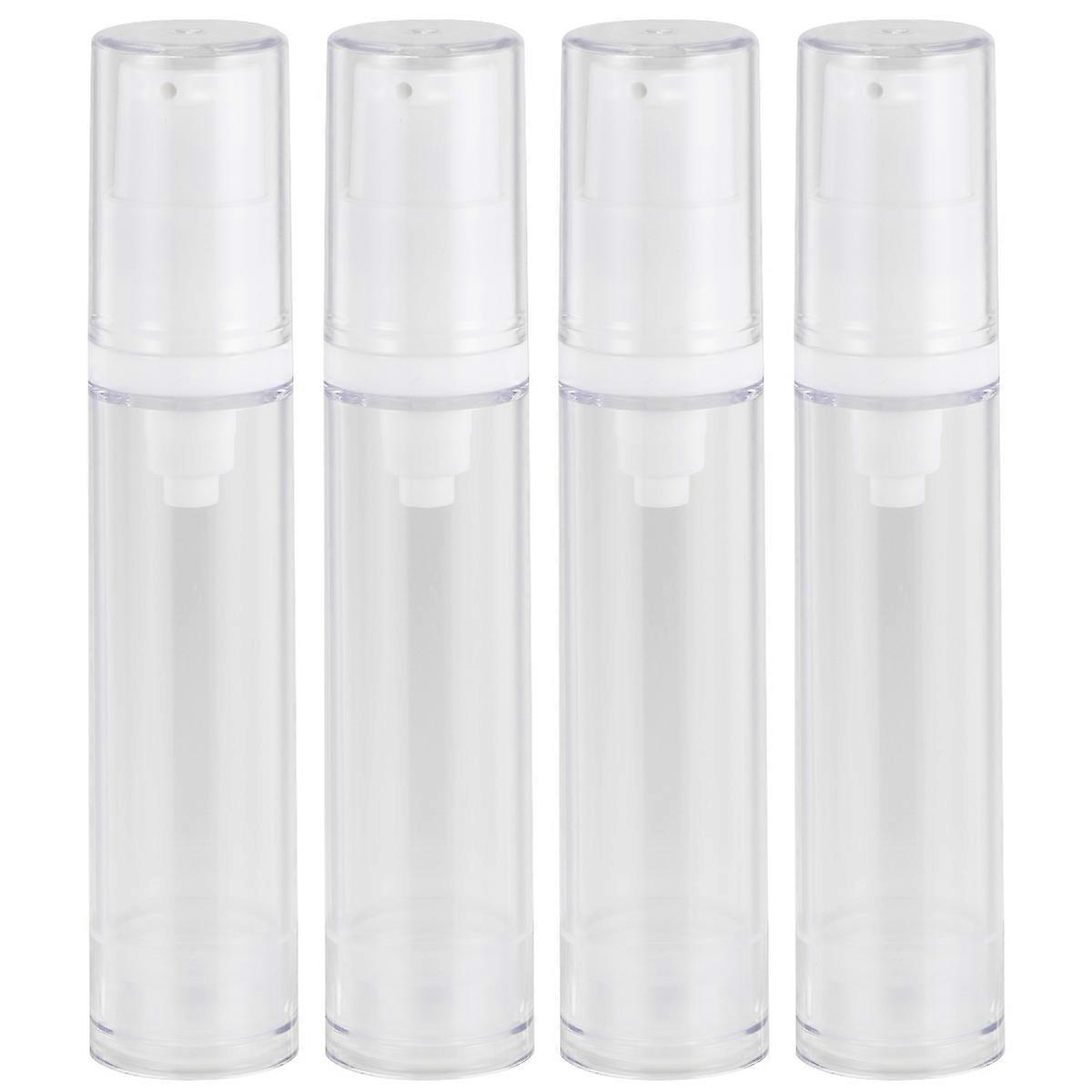 Portable Makeup Storage Holder with Press Pump Design 4 Pack 10ml Each Transparent AS+PP