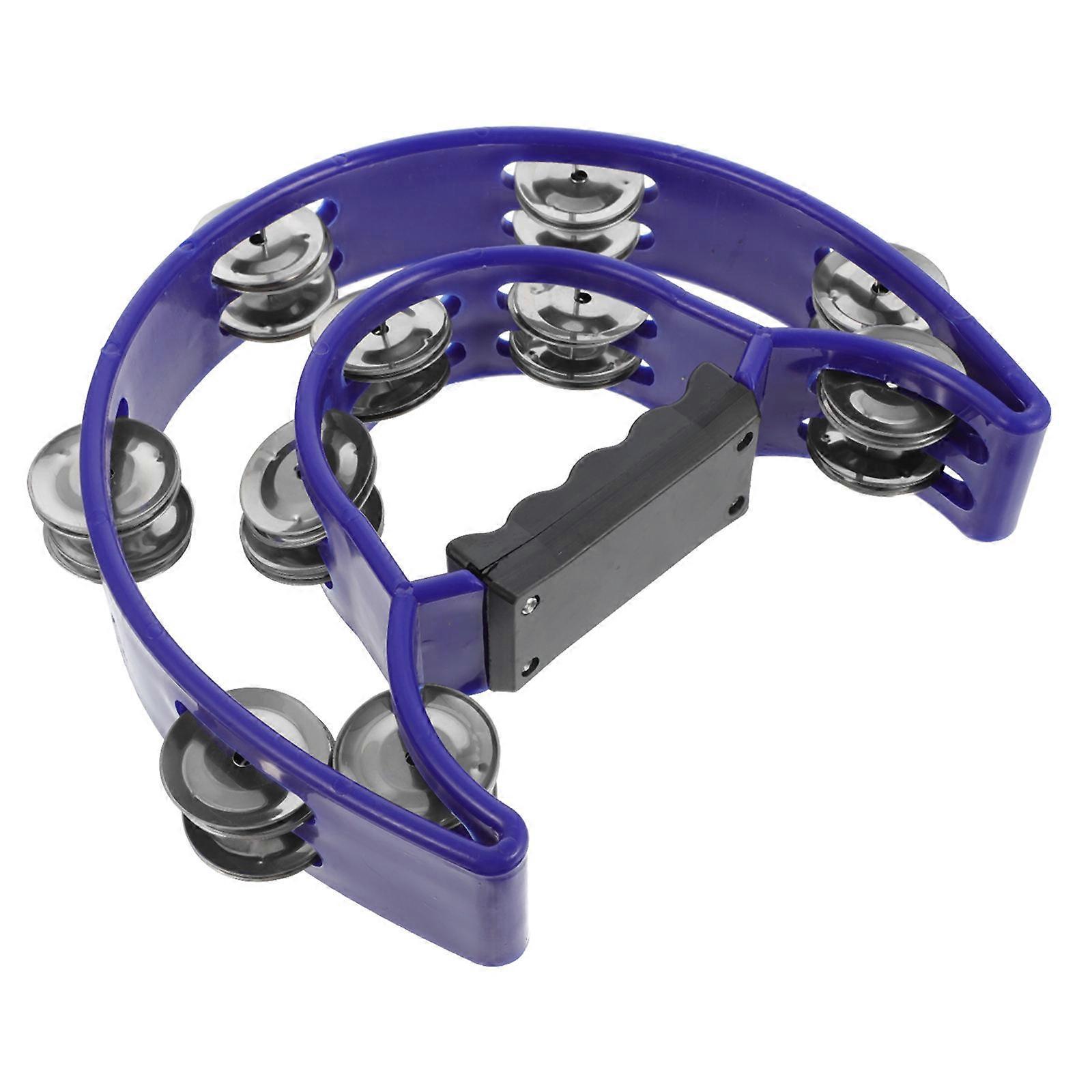 Percussion Instrument Hand Bell for Kids with Practical Rattle 2Pcs Dark Blue