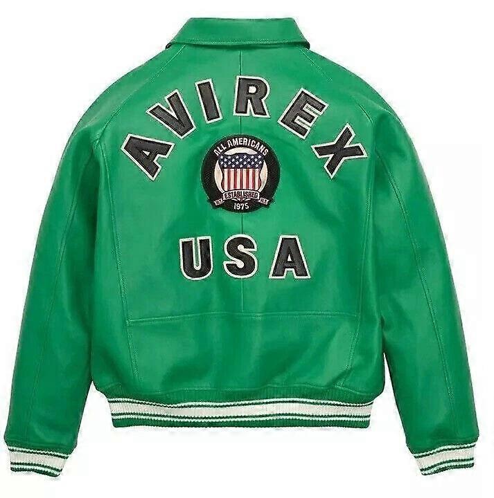 Men's Avirex  Real Bomber Leather Jacket-04