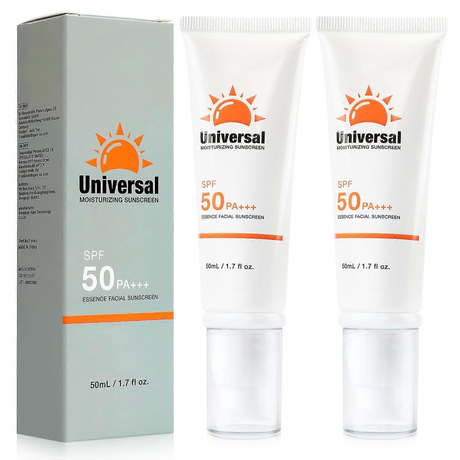 Tinted Face Sunscreen SPF50 PA+ Twin Pack, Lightweight Moisturizing Coverage, WaterResistant