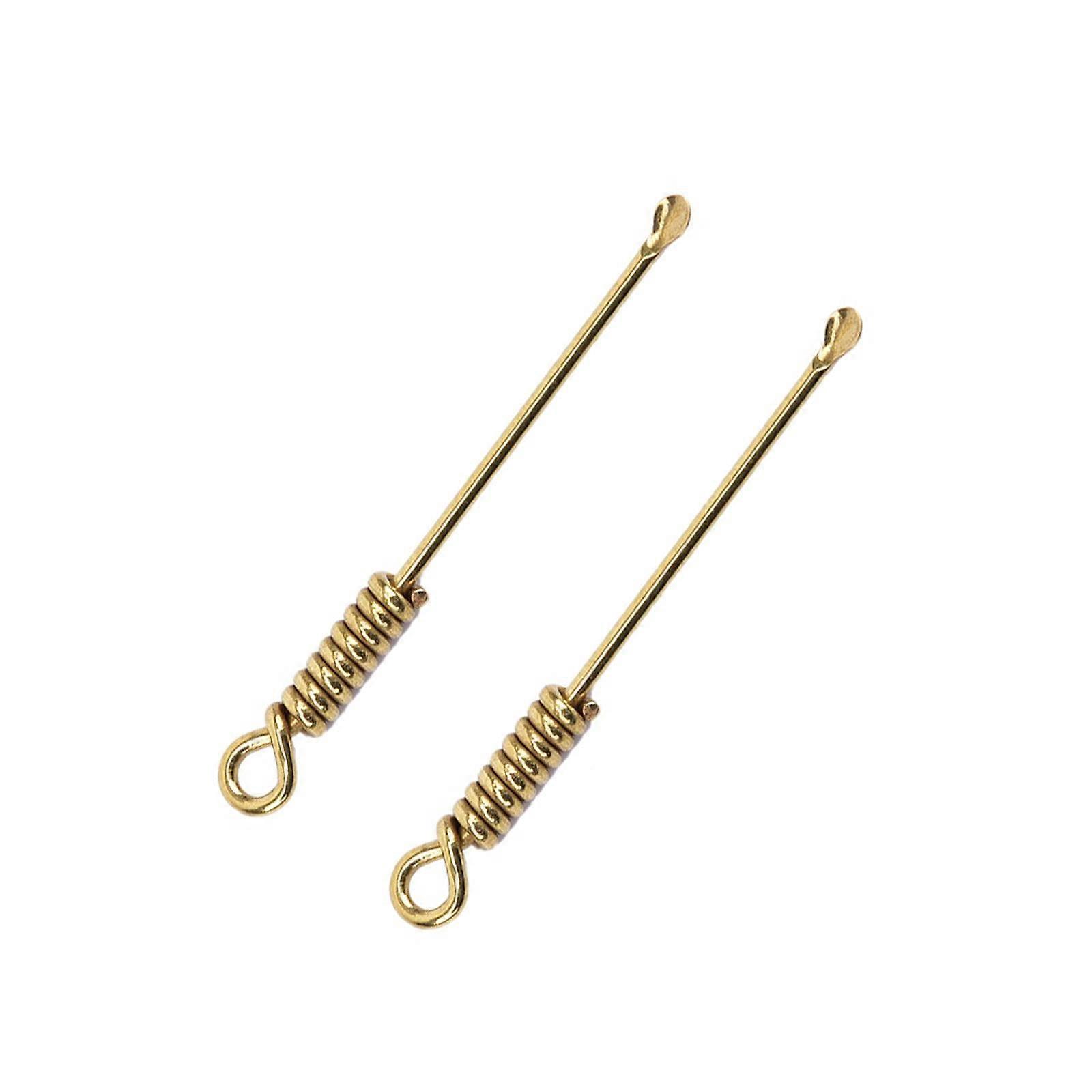 Brass Ear Wax Removal Tool Set with Smooth Rounded Tips and AntiSlip Grip, 2 Pieces