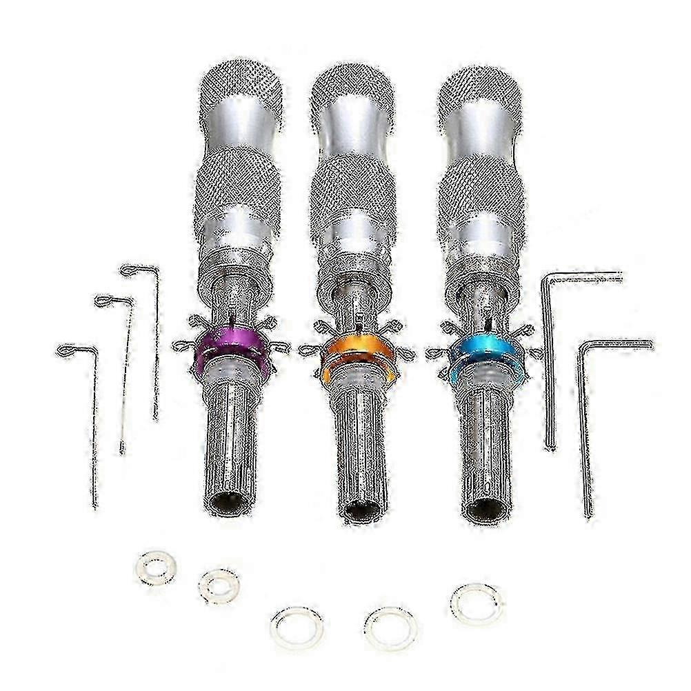 3pcs Advanced Tubular Lock Pick Tools For Cross Key Padlocks