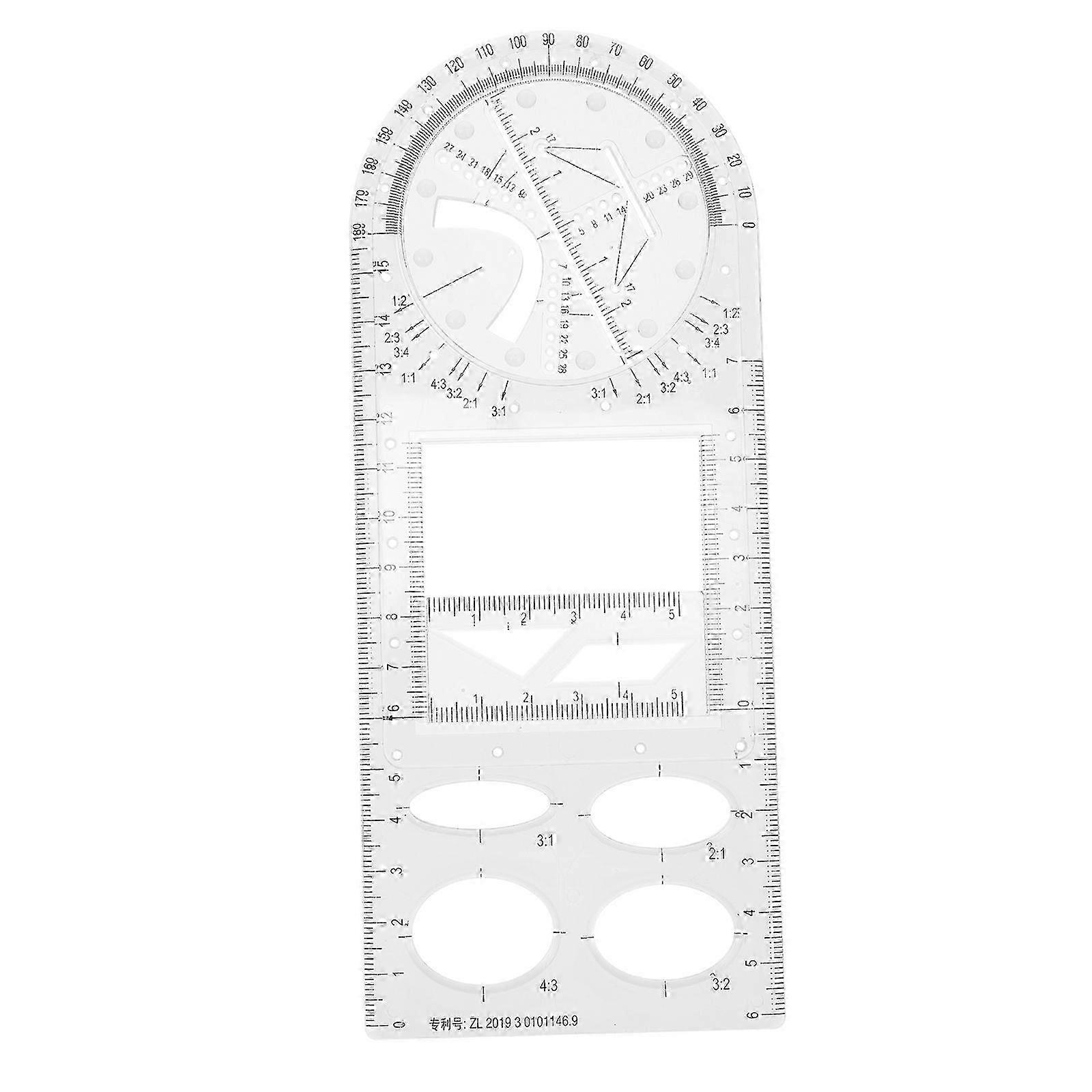 2026 Suitable Multifunctional Geometric Ruler Plastic Drawing Tool for School Use