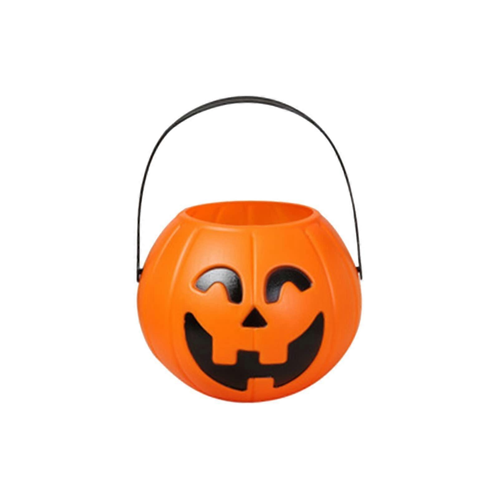 Halloween Pumpkin Bucket with Handle for Trick or , Large Capacity JackOLantern Candy Holder