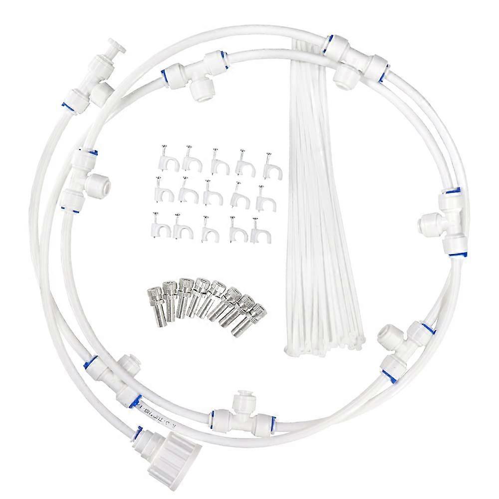 Misting Cooling System 10m Outdoor Patio Kit with Durable Brass Nozzles for Instant Cooling