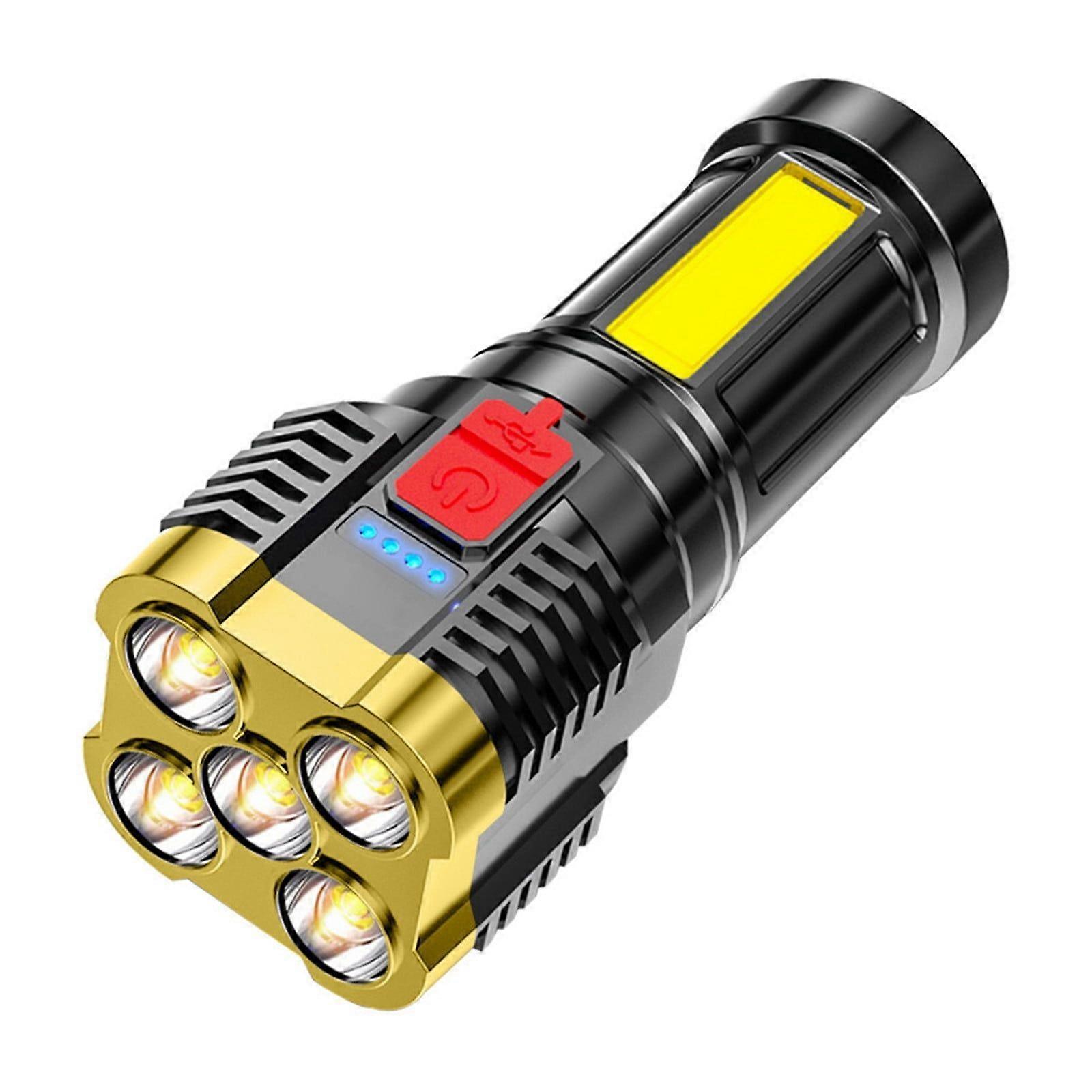 Five Explosion Led Flashlight-Super Bright Rechargeable Camping Flashlight-Table