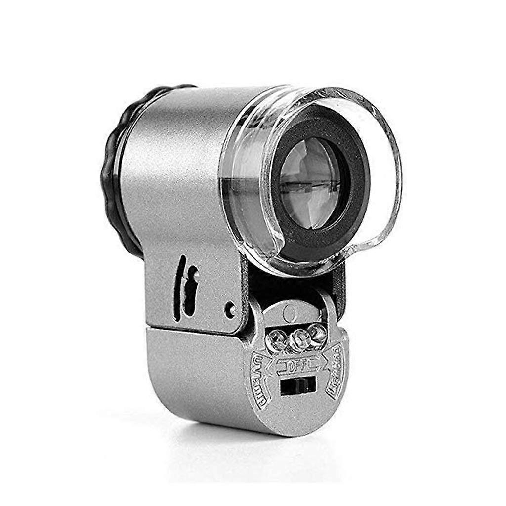 Magnifying Glass HD Zoom Lens Pocket Size Handheld Microscope with LED Light for Jewelers