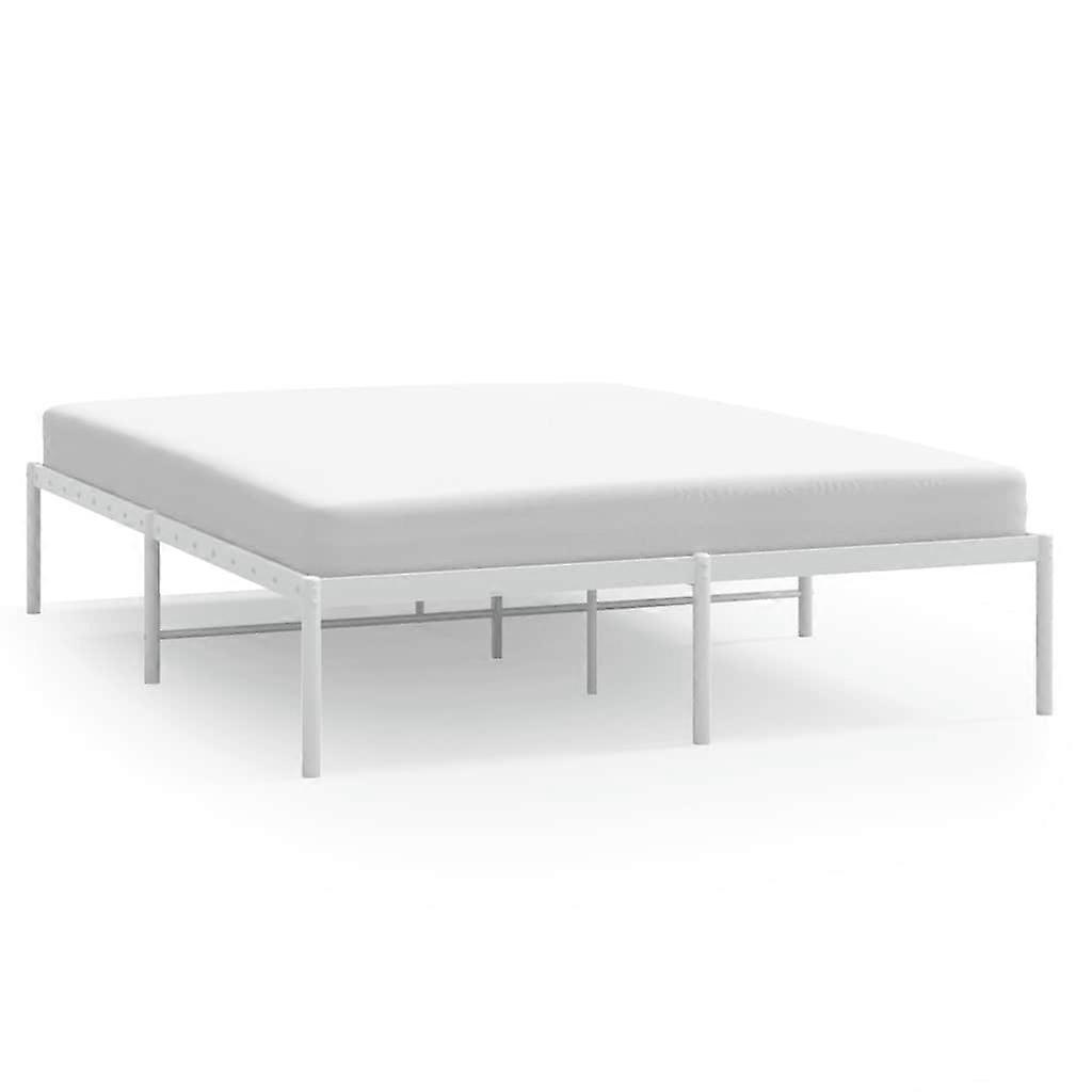vidaXL Bedframe metaal wit 140x200 cm