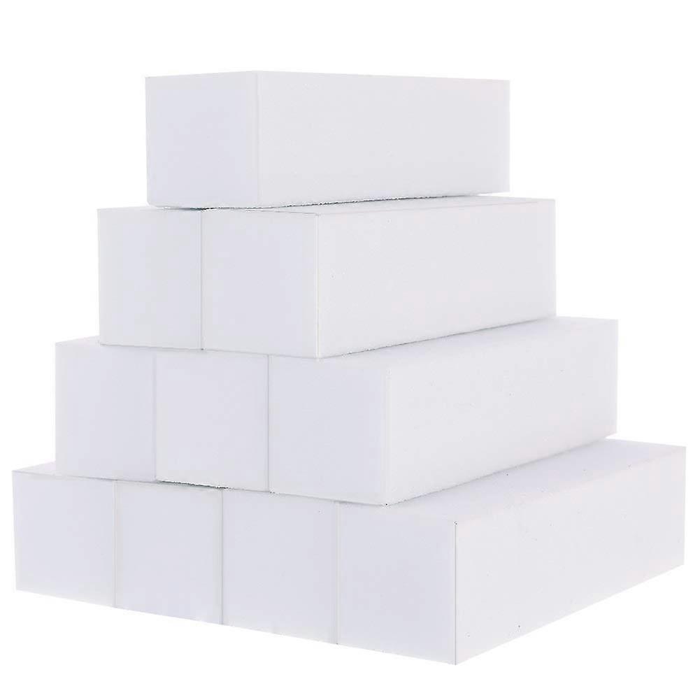 Nail Buffer Block 10 Pack White Sponge FourSided Buffing for Acrylic and Natural Nails