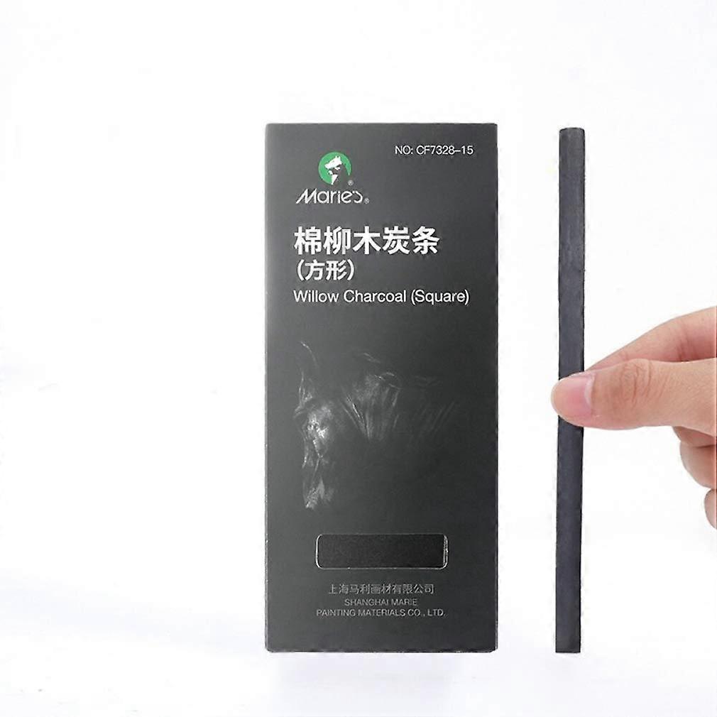 Willow Charcoal Sticks 57mm for Drawing Smooth Coloring and Distinct Light Shadow 15 Pack