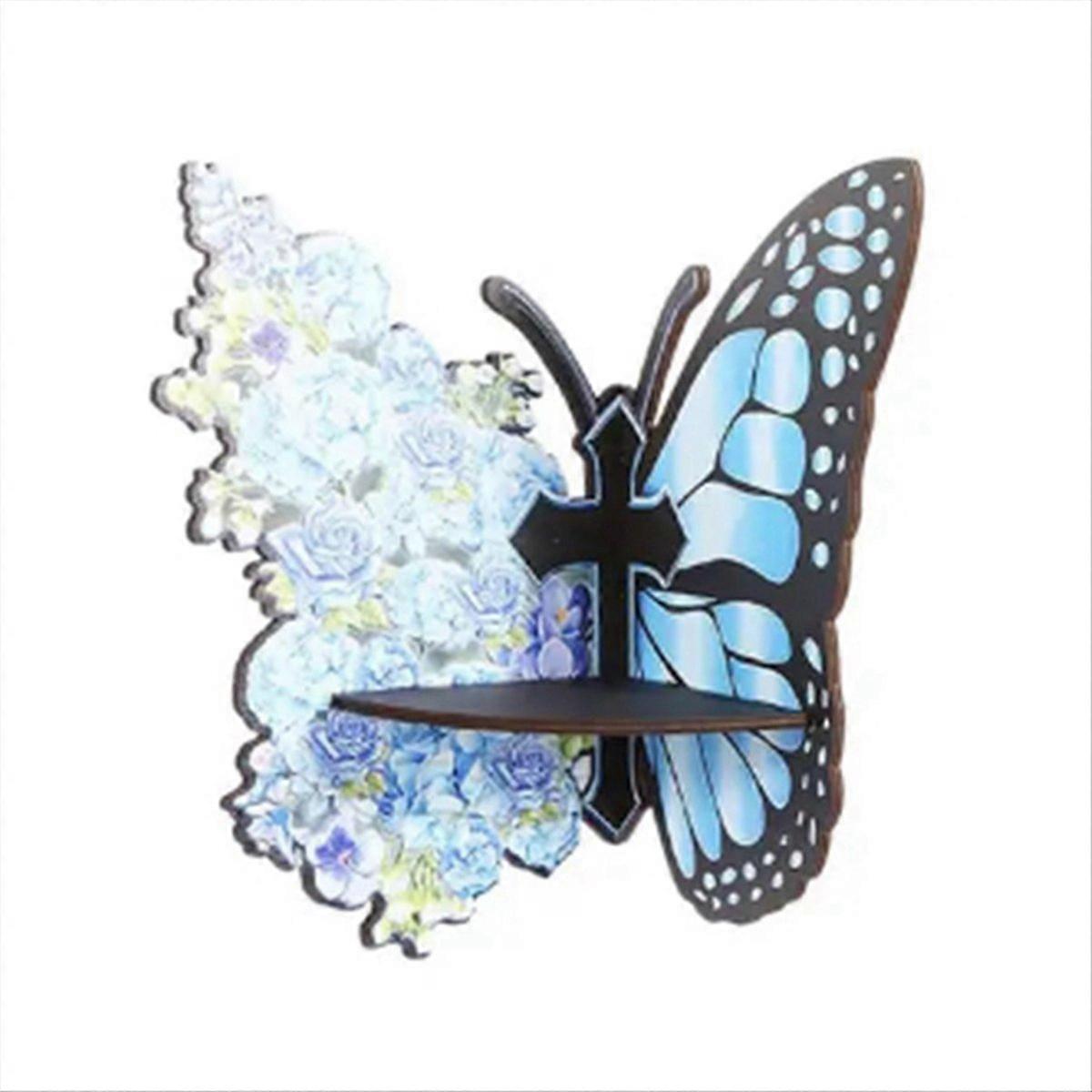 Étagère d'angle murale en forme de papillon A